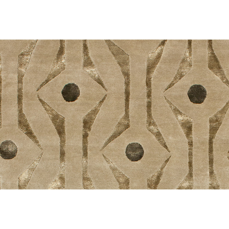Geometric Area Rug in Black/Brown/Beige, Rectangle 6' x 9'