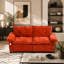 Canapé-lit convertible 73 po en velours orange avec matelas coulissant