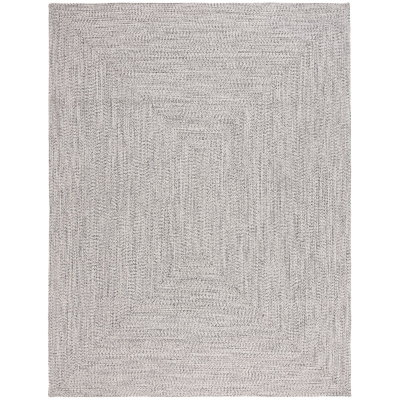 Tapis performance tissé à la main Kar, Rectangle 9 pi x 12 pi, Gray/Ivory