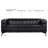 84.06" Tufted PU Leather Sofa with Square Arms and Iron Legs-1640841997