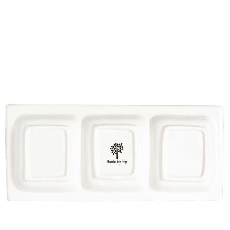 Nicola Spring - Father Christmas Snack Plate - 32 x 13.5cm - White