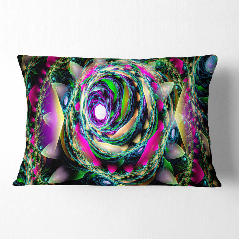Coussin lombaire floral tourbillon exotique