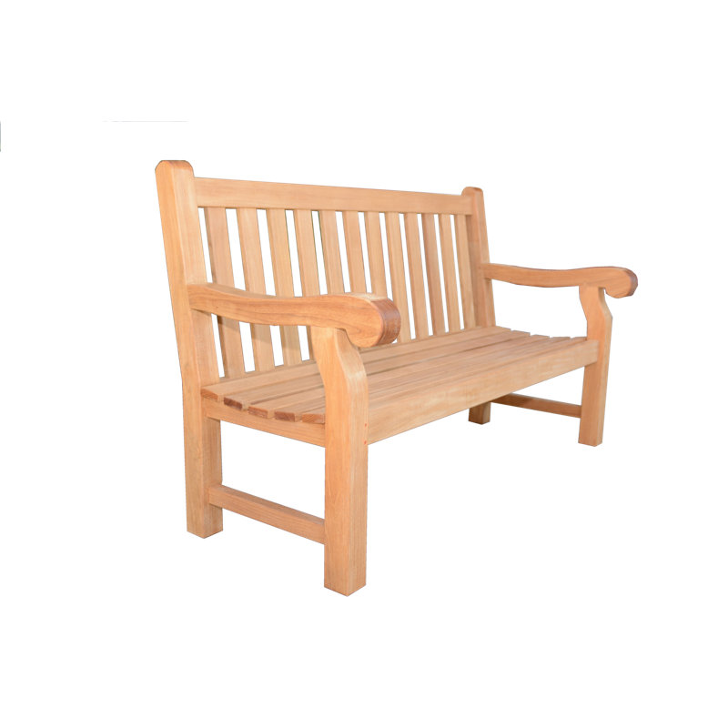 Theodore Teak Outdoor Commercial Bench, 38" H x 60" W x 28.25" D