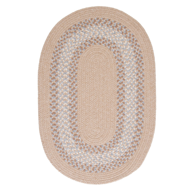Tapis de zone avoine tressé géométrique Serafin, Ovale 8 pi x 10 pi