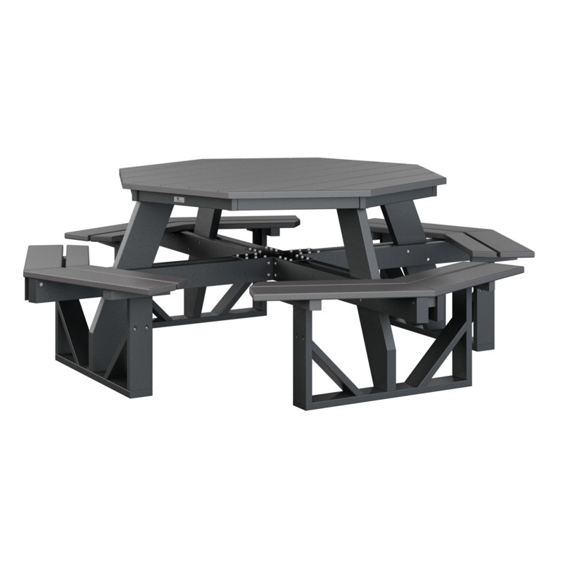 Table de pique-nique Ada, Smoke Gray Top/Black Base