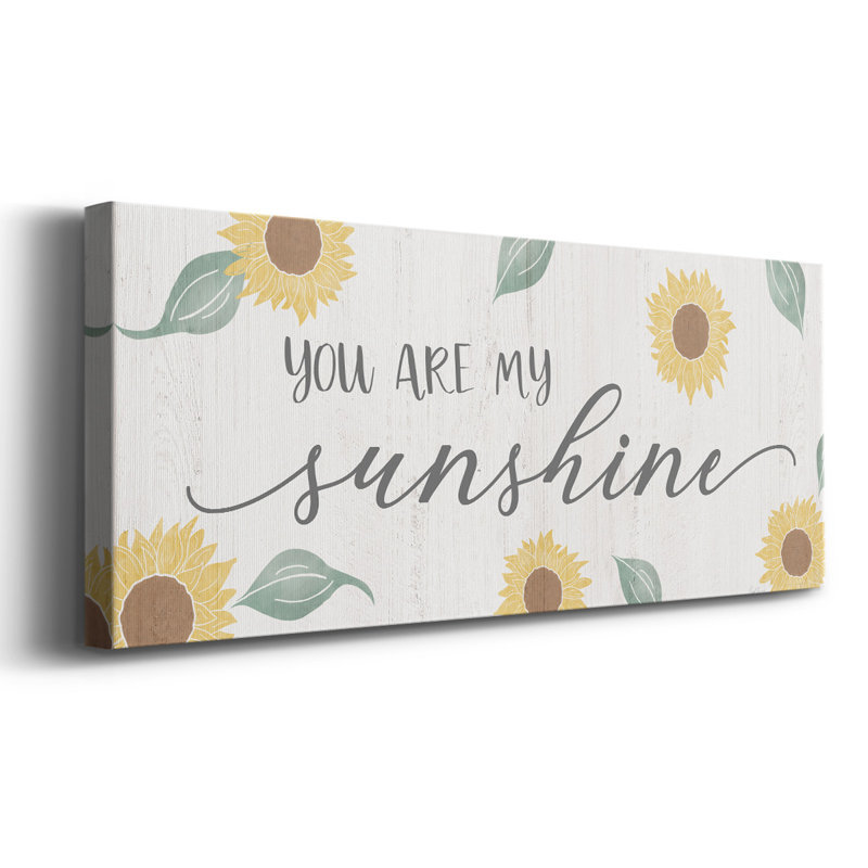 "You are my sunshine" sur toile, art textuel, H 8 po x l 20 po x P 1,5 po