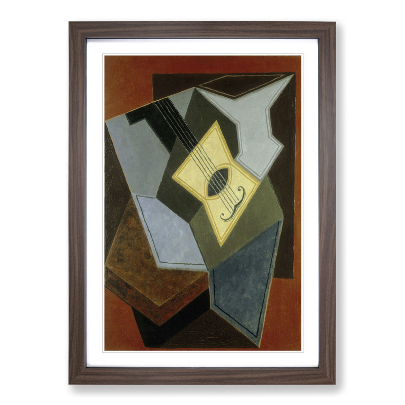 Guitar Vol.1 by Juan Gris - Picture Frame Painting, Walnut Framed, 36cm H x 27cm W x 2cm D