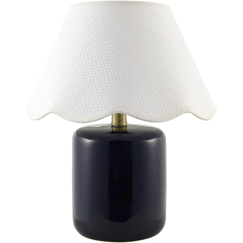 Wrightstown Table Lamp, White, Navy