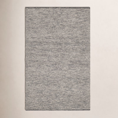 Black Ivory Mixed Striped Hand-Woven Rug