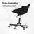 Armless Computer Desk Chair,Ergonomic Mid Back Leather Task Office Chair with Wheels And Lumbar Support for Home Small Space Vanity Makeup-1139603318-1139603313