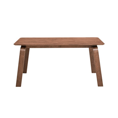 Table de salle à manger en noyer avec plateau spacieux, pieds courbés, bois synthétique, magnifique table au fini noyer de style classique, aire d'alimentation, pieds en bois, beauté