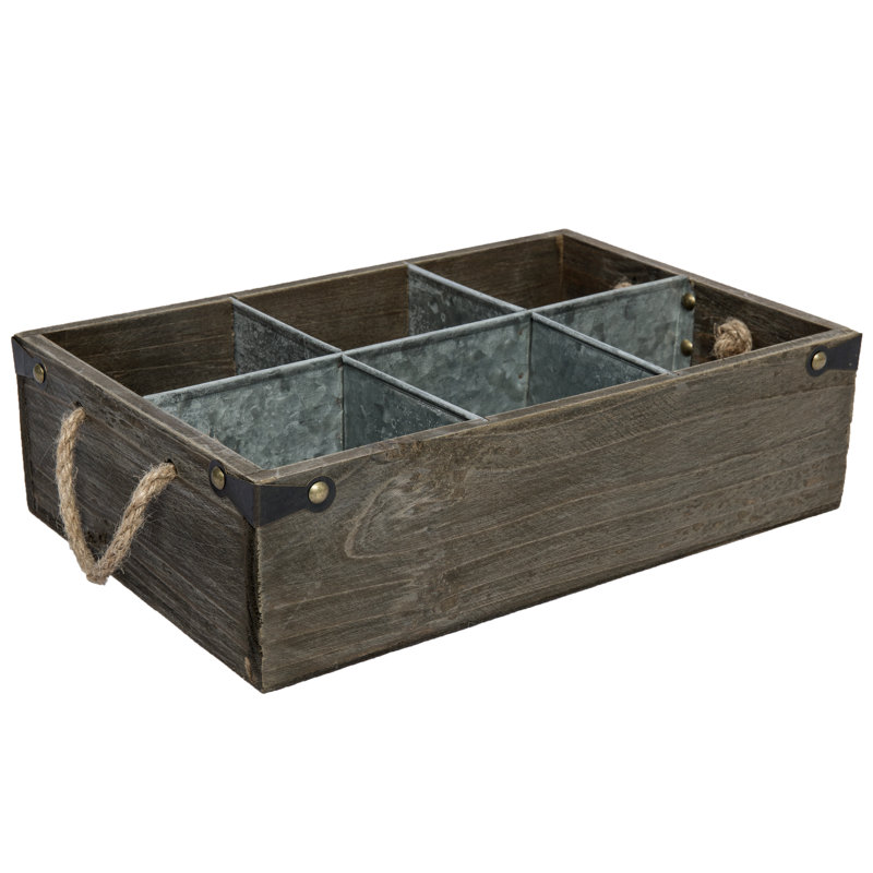 MyGift Solid Wood Decorative Bin