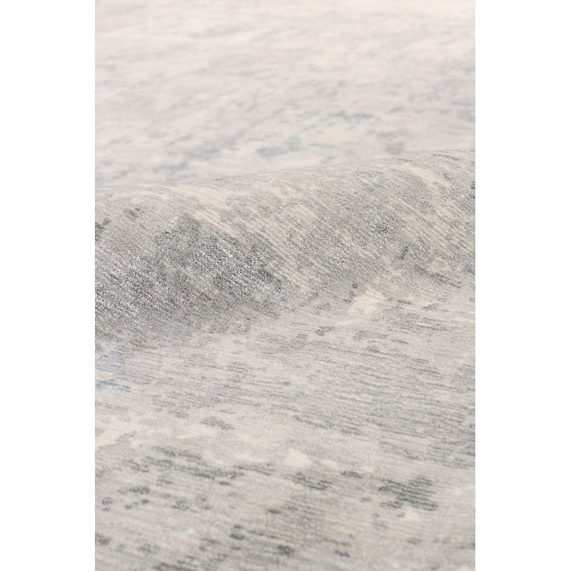 Abstract Elegance Hand-Loomed Viscose Area Rug - 12' x 15' Gray