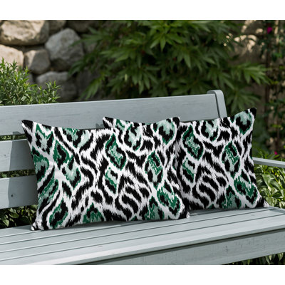 Oreiller réversible intérieur / extérieur à imprimé zébré Koyo