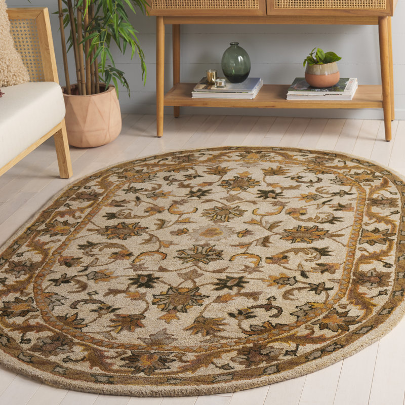 Tapis oriental en laine touffeté à la main Dunbar, Ovale 4 pi 6 po x 6 pi 6 po