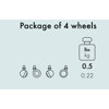 Componibili Set of 4 Wheels in Black by Anna Castelli Ferrieri