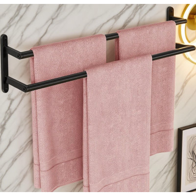 Double Towel Bar For Bathroom, Stainless Steel Wall Mounted Towel Rack With Dual Rods, Sturdy And Rustproof Towel Holder For Kitchen, Bedroom, And Bathroom Organization