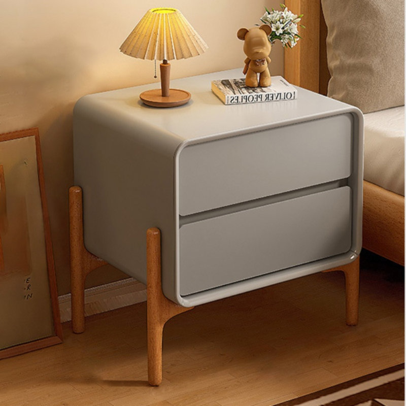 1 piece, high-end bedside table 15.75 inches wide, minimalist home bedroom, bedside table, minimalist storage cabinet, Gray