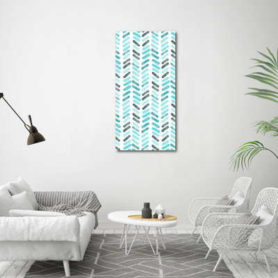 Blue Herringbone - Wrapped Canvas Print