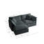 Chenille grise avec 2 sièges. Haut tissu, structure en bois robuste, canapé modulaire Seating Relaxing Seating, gris. Matériaux, salon confortable