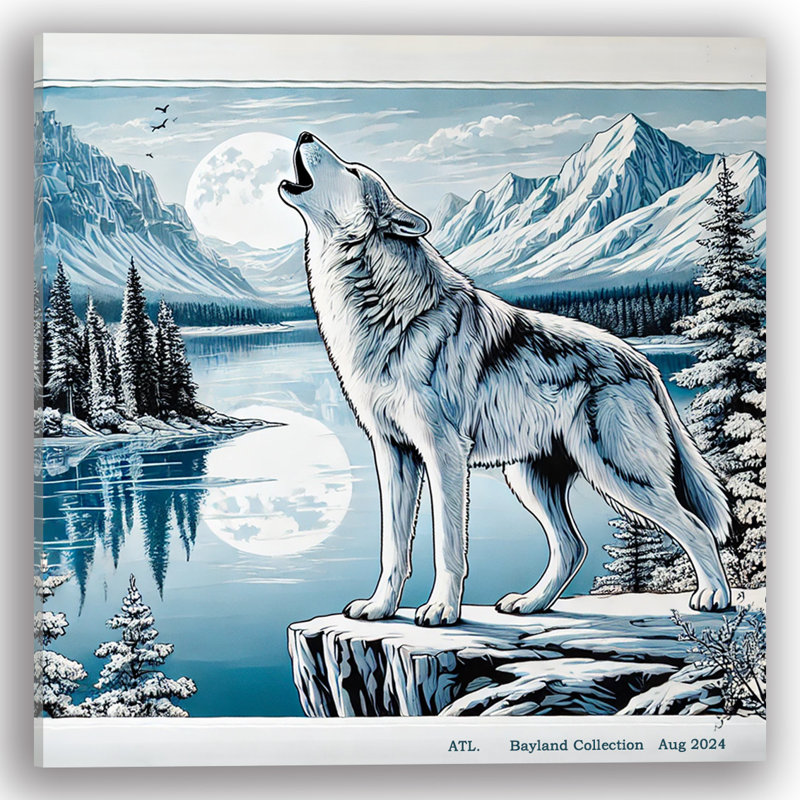 «Howling Wolf» par la lune d'hiver, reproduction d'art sur toile, H 40 po x l 40 po x P 1,5 po
