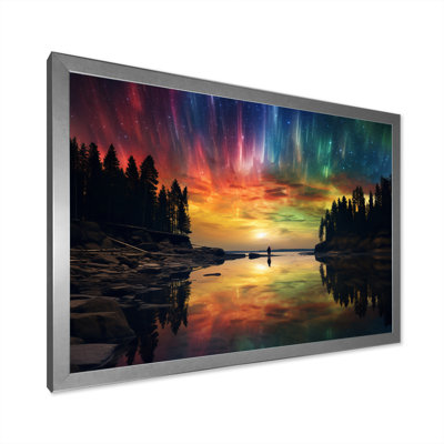 Impression sur toile Magical Aurora Borealis Artic Lake Serenity I