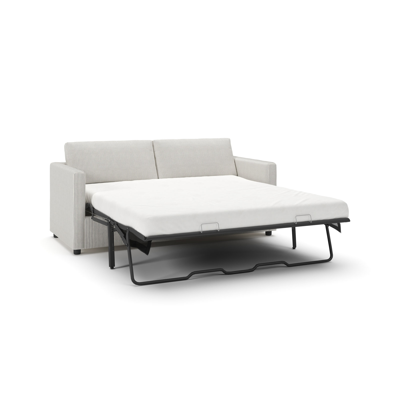 Godwin 75'' Upholstered Sofa, Cruise Adrift Striped Basketweave