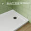 Base de douche blanche 48 po x 32 po avec ensemble de drain et couvercle de drain inclus, bac de douche antidérapant-100782565-132008081