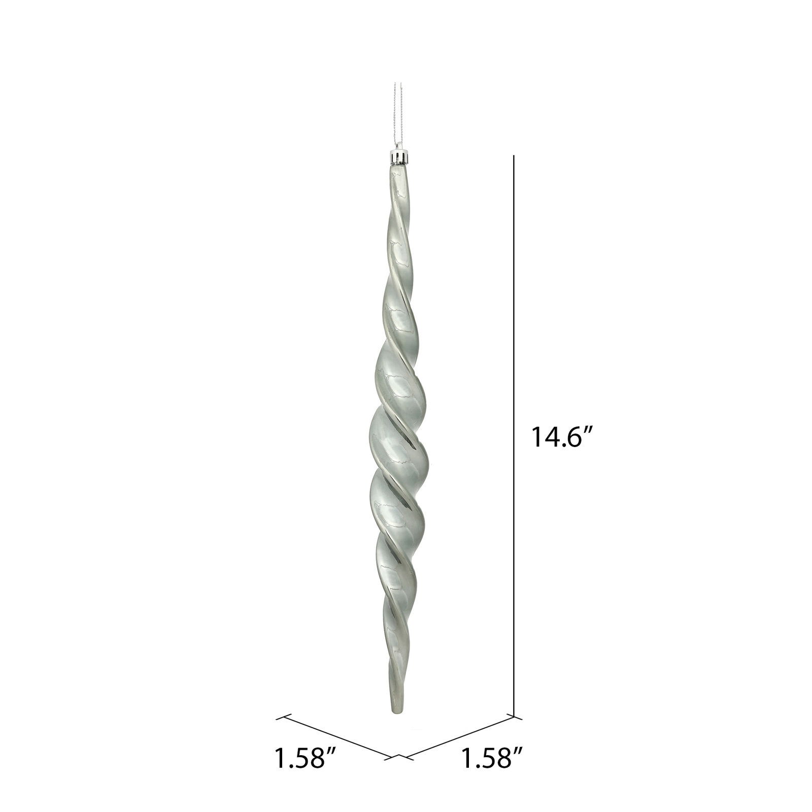 15" Shatterproof Finial Ornament, Pewter
