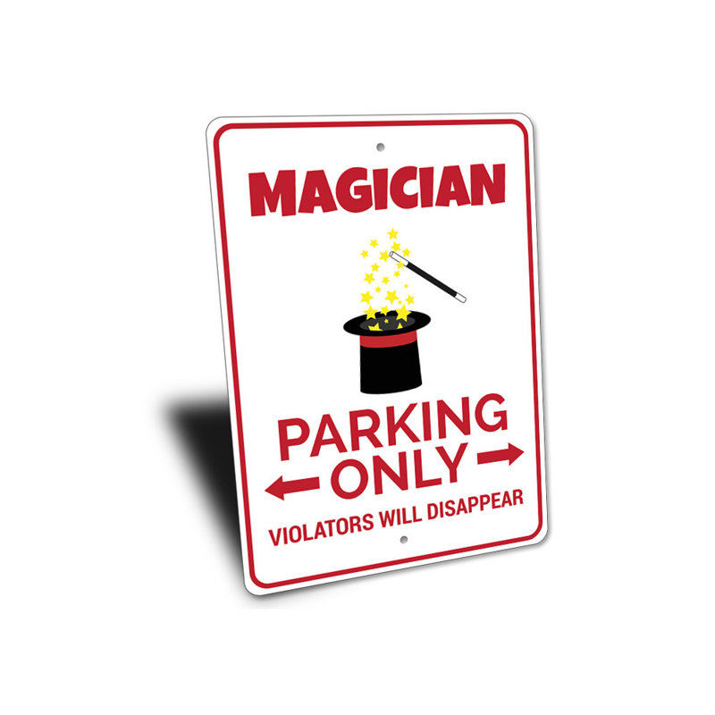 Enseigne de magicien en aluminium, H 12 po x l 18 po x P 0,06 po