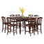 Ensemble de table de salle à manger 9 pièces à hauteur de comptoir comprenant une table de cuisine carrée avec rallonge papillon et 8 chaises de salle à manger, 54 x 54 pouces, acajou-126244303-126244301-126244304