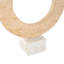 Sculpture abstraite en marbre crème avec base blanche