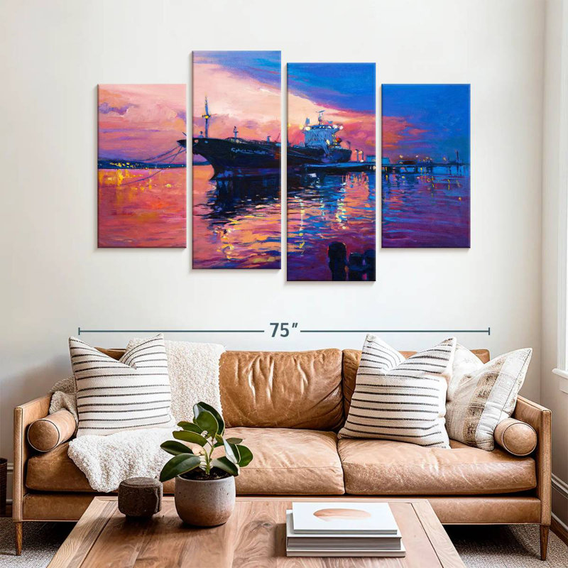 Mehar Docked Cargo Ship, 42" H x 68" W