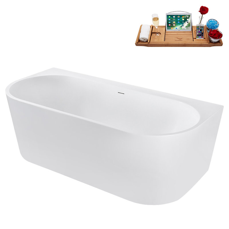 Bac autoportant 67 po avec drain interne Streamline, Laiton brossé