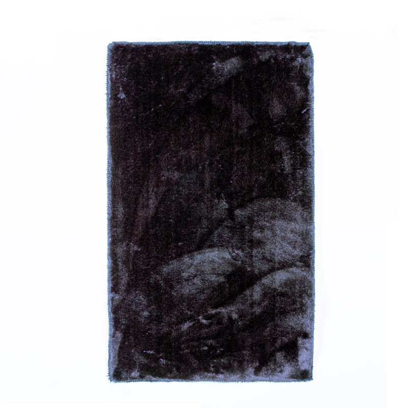 Tapis noir à poils longs Ballerini, Rectangle 3 pi 1 po x 5 pi