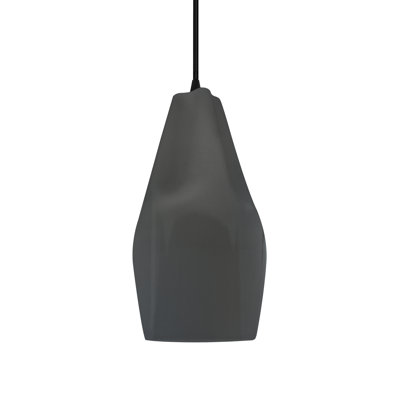 Radiance - luminaire suspendu 1 lumière Tall Crease - gris brillant - bronze foncé - DEL dédiée - cordon noir