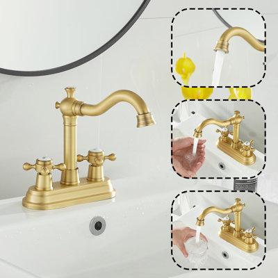 Centerset 4Inch Bathroom Sink Faucet With Drain Assemly