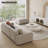 110.24" Beige 100% Polyester Modular Sofa cushion couch