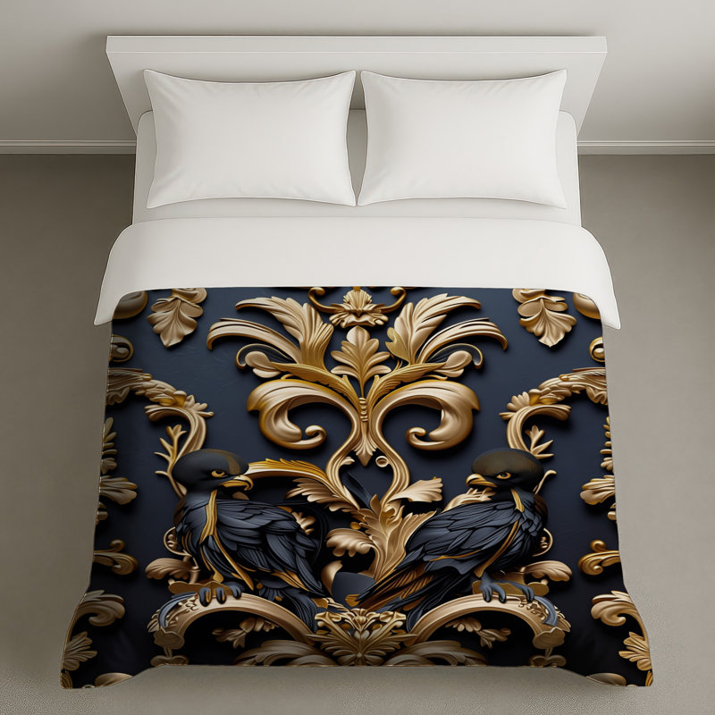 Housses de couette Ornate Birds Flourish, Grand lit