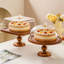 Assiette à gâteau ronde en bois pêche