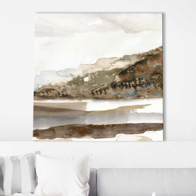«Mountain Time» par Carol Robinson - Peinture, L 18 po x H 18 po, Toile tendue