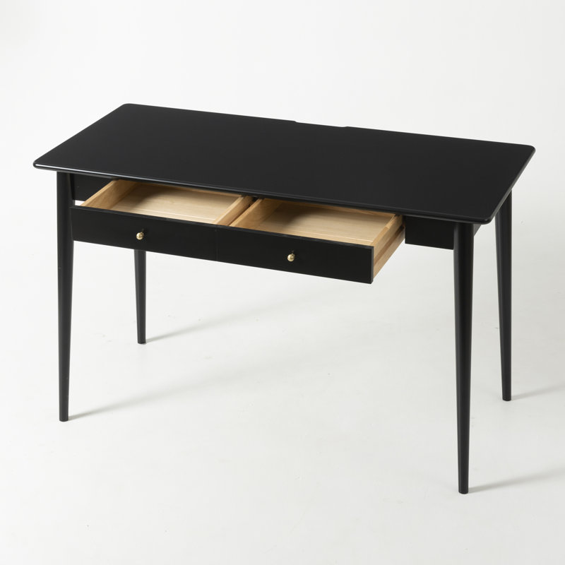 Bureau en bois massif avec tiroir MCM, 39.4"W x 20.5"D, Black