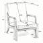 Chaise décorative en bois de style médiéval avec accoudoirs-1601423510