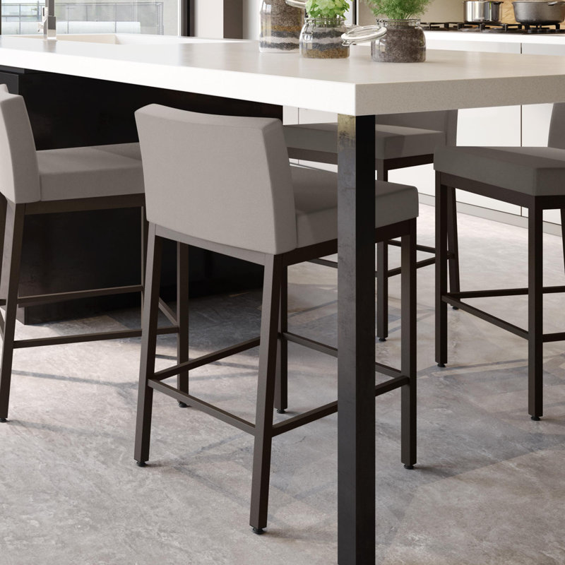 Tabouret de bar et de comptoir Fairfield, Crème, Brun foncé, Tabouret de comptoir (assise de 26 po de hauteur)