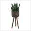S / 2 POTS À BAMBOU SUR PIEDS