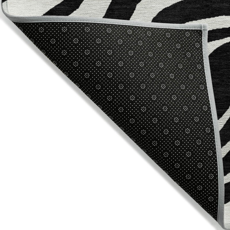 Solstice Black Washable Indoor-Outdoor Rug - , 9' x 12'