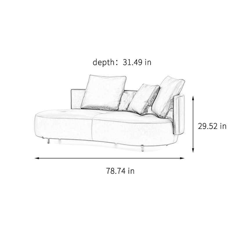Chaise longue à la mode, Orienté à droite