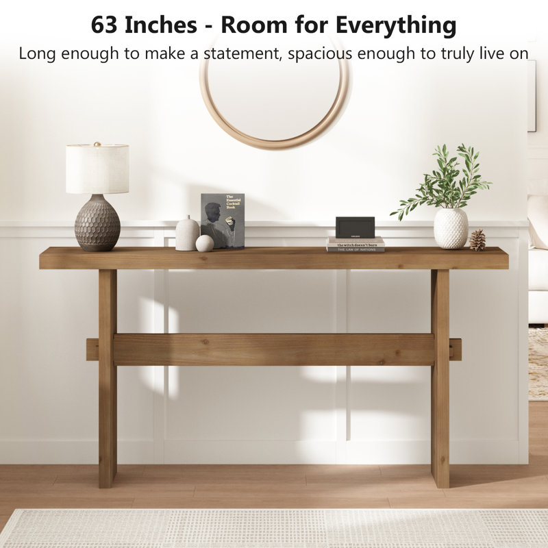 63" Solid Wood Console Table