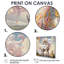 Cheval blanc licorne blanche, crinière rose, art mural cheval-1450507989-1450507979