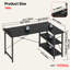 Aaleia 120CM Reversible L -Shaped Desk with Power Outlet-558433684